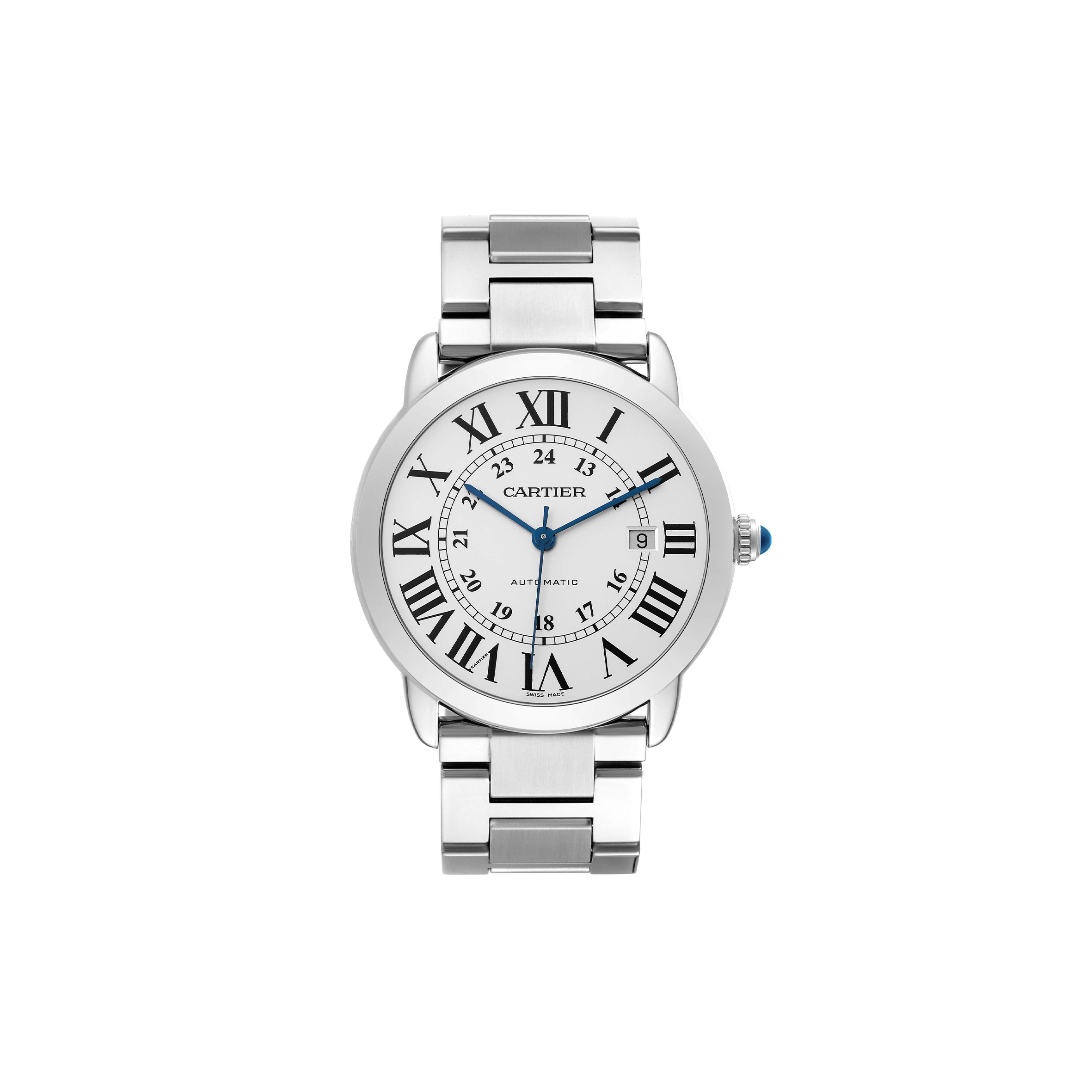 CARTIER RONDE SOLO DE CARTIER XL SILVER DIAL AUTOMATIC STEEL 42MM WATCH W6701011